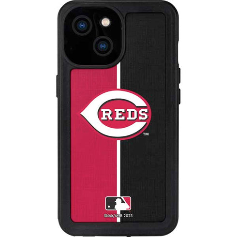 MLB Cincinnati Reds Split iPhone 15 Waterproof Case